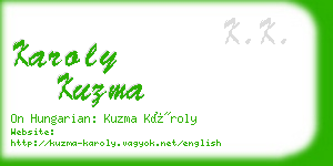 karoly kuzma business card